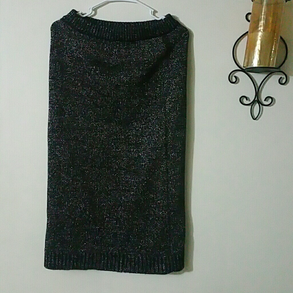 I.B Diffusion Black Glitter Skirt Sz S Knee Length